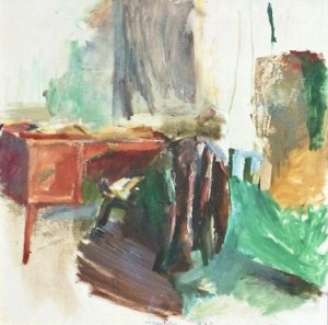 Skrivbord och skoljacka/Writing Desk and School Jacket 1962