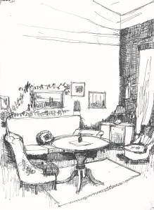 Vardagsrum på GrevTuregatan/Sitting Room Stockholm