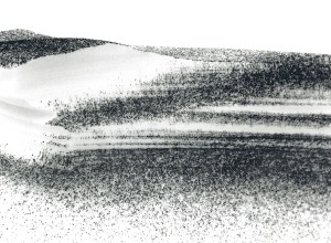 Pigment på snö efter snöstorm Öland/Pigment on snow after storm 1994